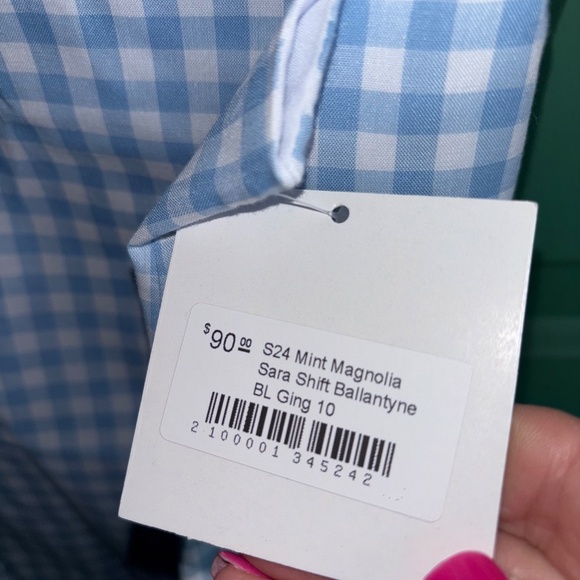 NEW size 10 Mint Magnolia Sara Shift Ballantyne BLue gingham - Picture 5 of 7